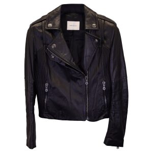 Pierre Balman Biker Jacke aus schwarzem Leder 7748676419644