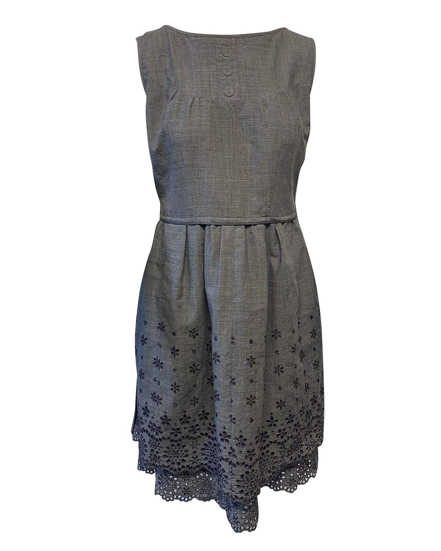 Marc Jacobs Ärmelloses Blumenkleid aus grauem Polyester