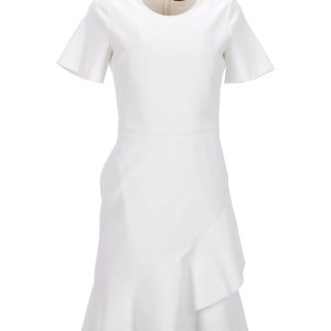 Hugo by Hugo Boss Gerüffeltes Kleid aus weißem Polyester 7748676845628