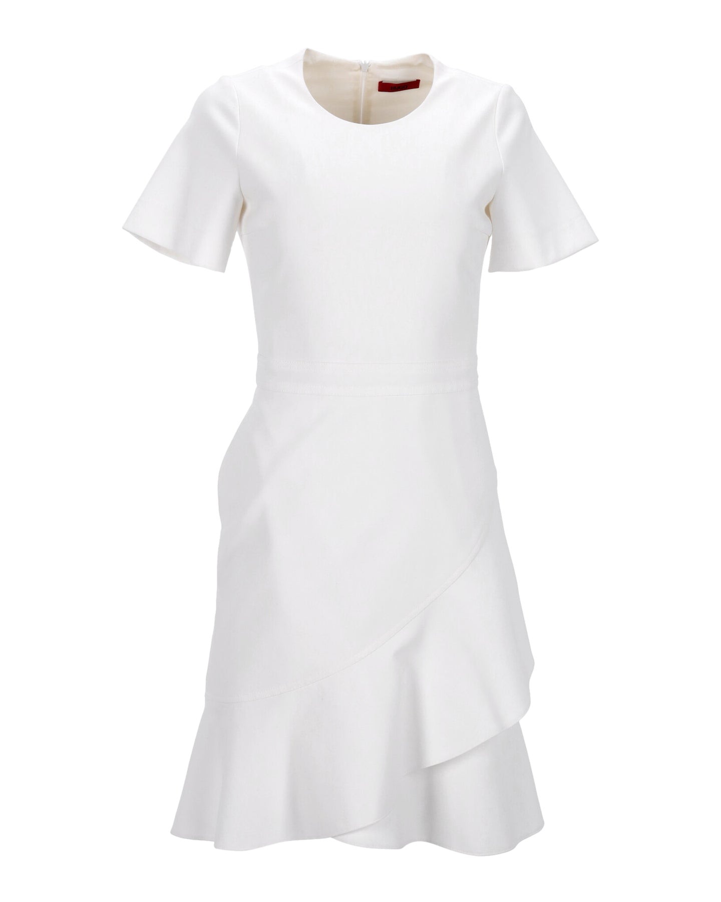 Hugo von Hugo Boss Rüschenkleid aus weißem Polyester