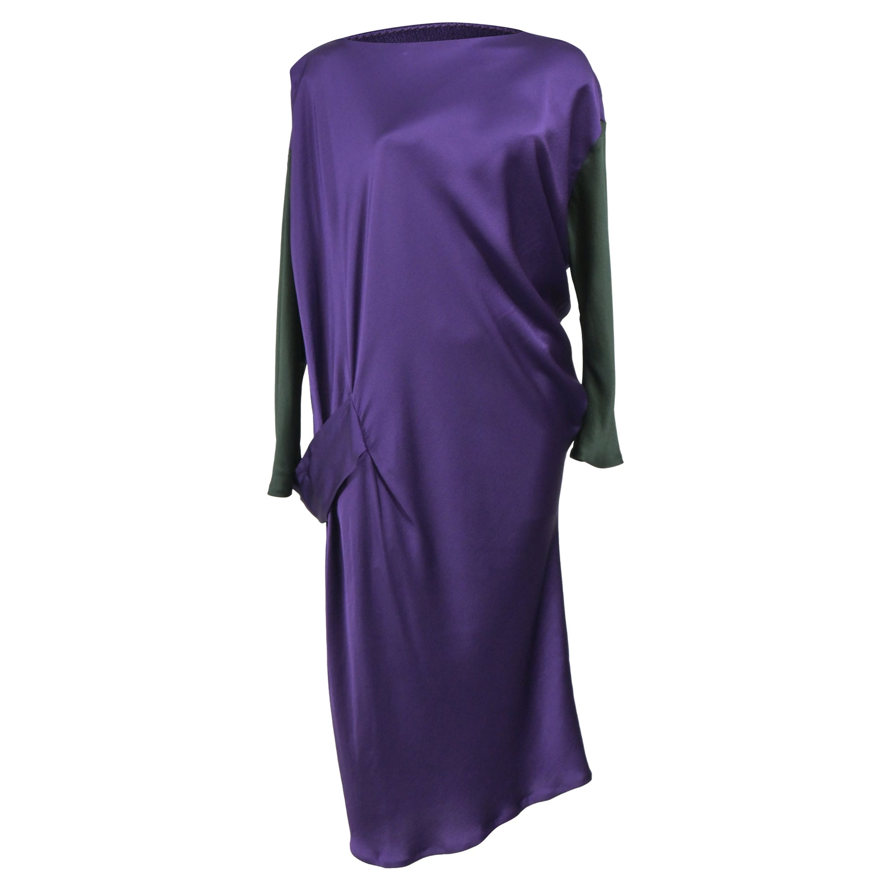 Alberta Ferretti Kleid mit langen Ärmeln aus violetter Seide