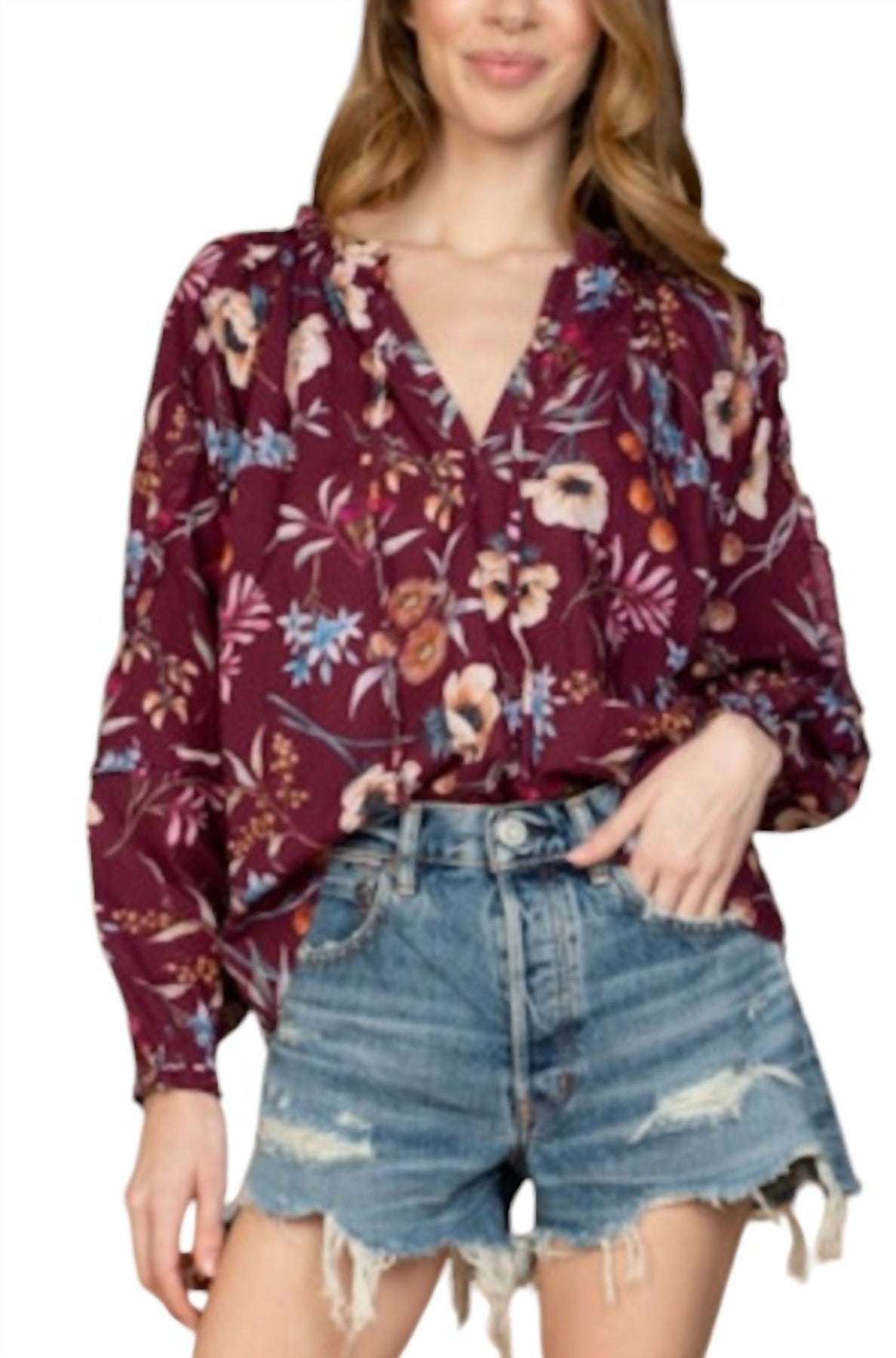 Davis Top in Anemone Himbeere