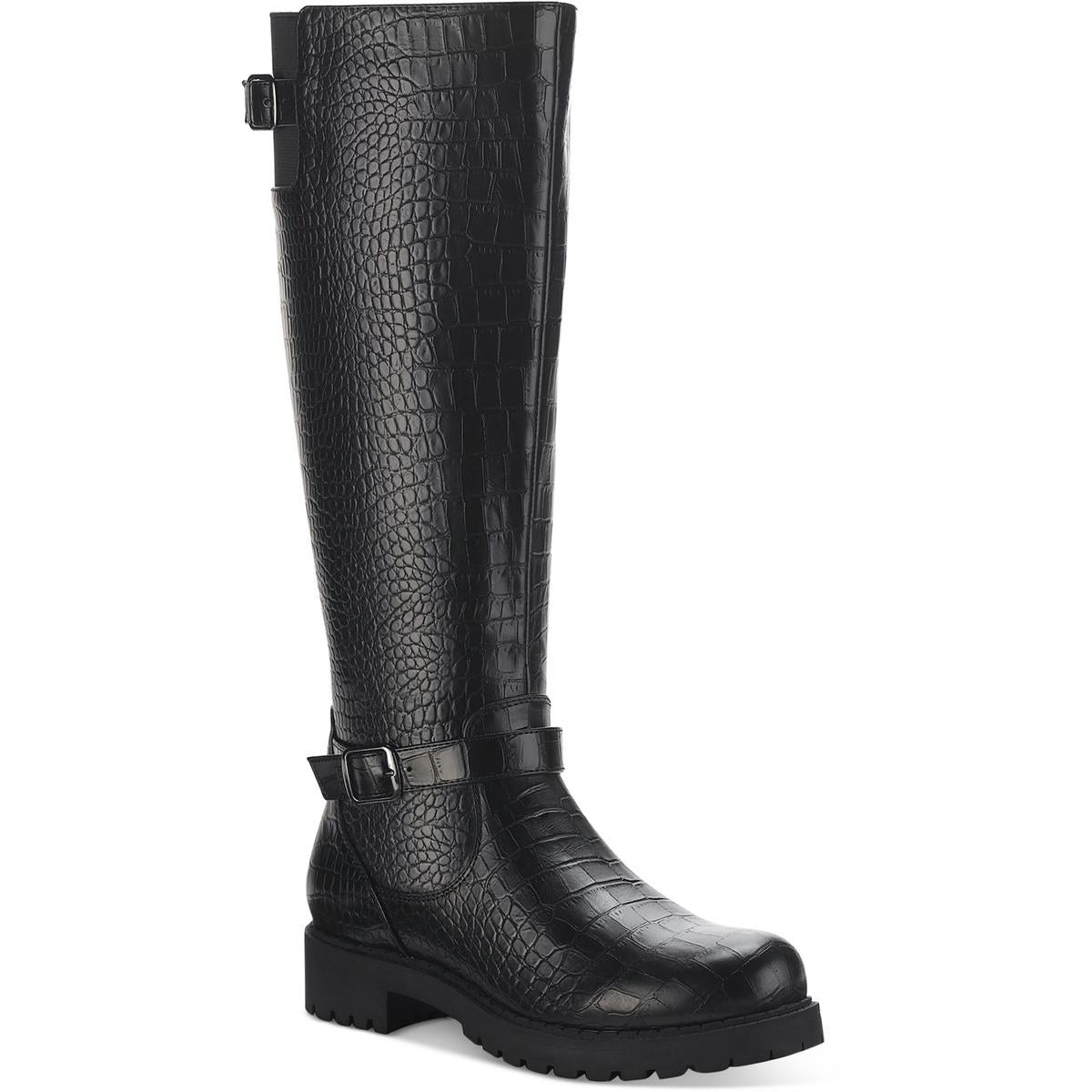 Elenorr Kunstleder Kniehohe Stiefel