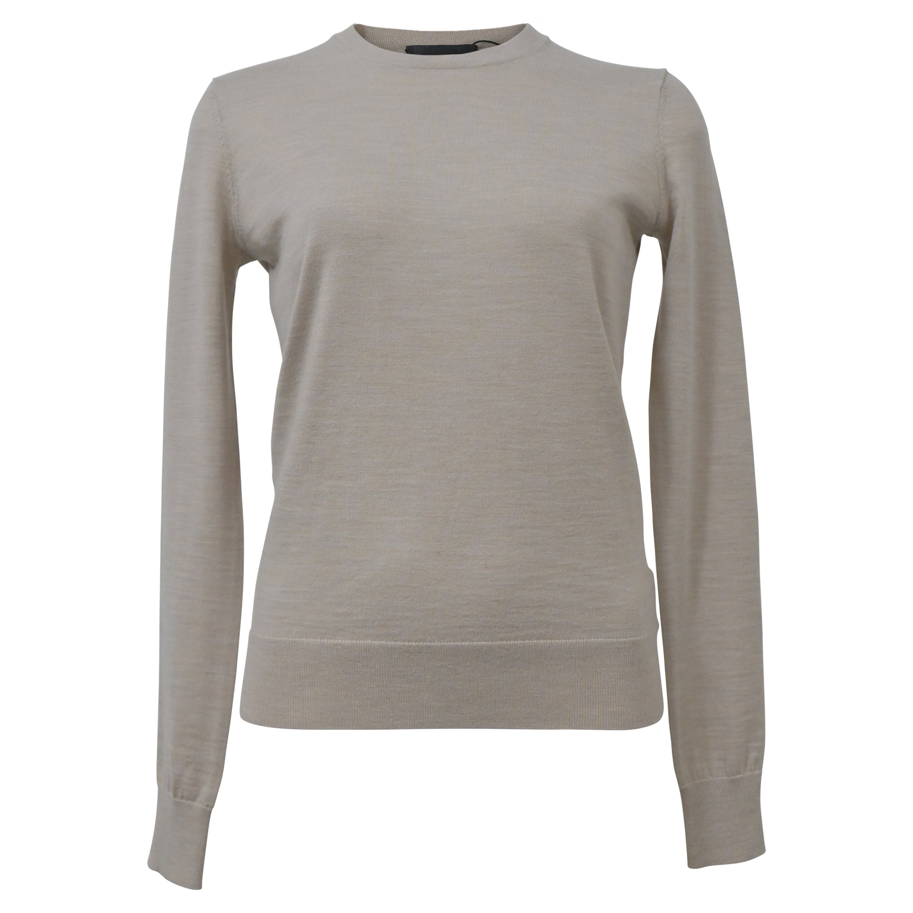 Theory Pullover mit Rundhalsausschnitt aus Ecru-Wolle