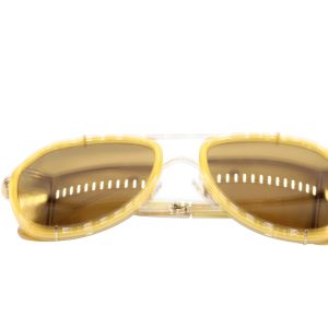 Dolce & Gabbana Mirror Griffe Sonnenbrille aus gelbem Metall 7748658004028
