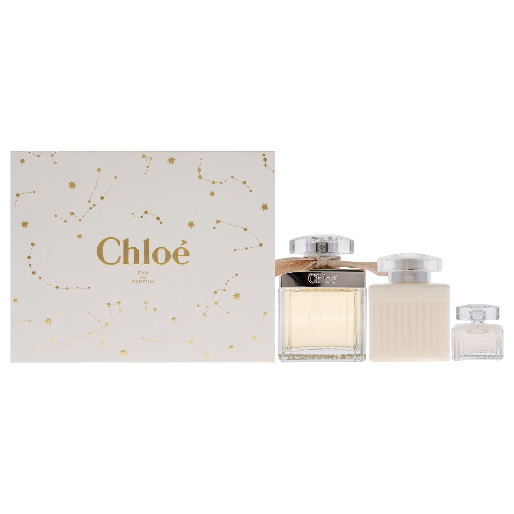 Chloe von Chloe for Women – 3 Pc Gift Set 2.5oz Eau de Parfum Spray, 0,16 oz EDP Splash (Mini), 3,4 oz Körperlotion