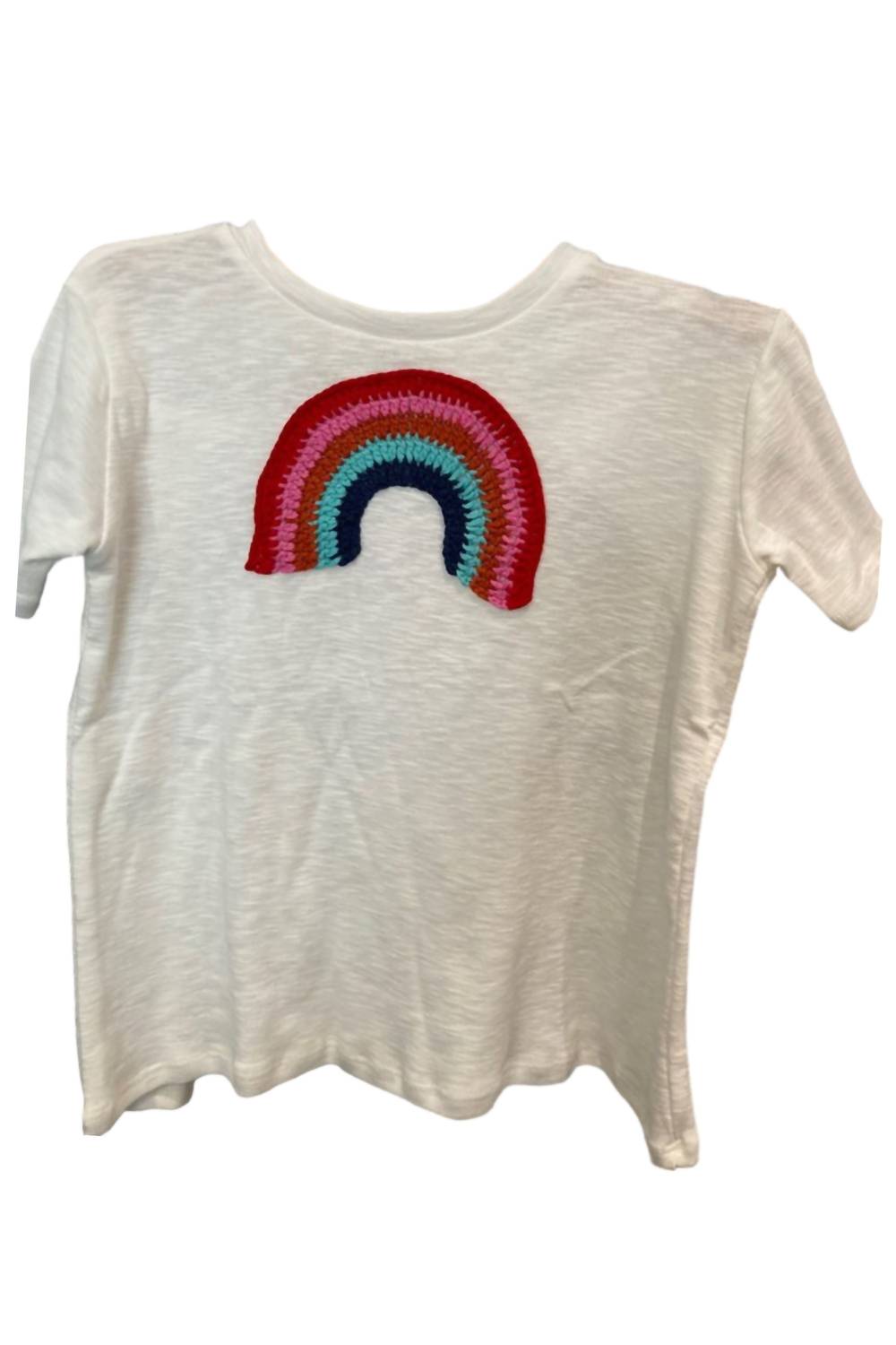 Besticktes Rainbox T-Shirt in Weiß