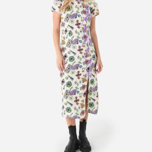 Leia Midikleid in Eisspielkarten
