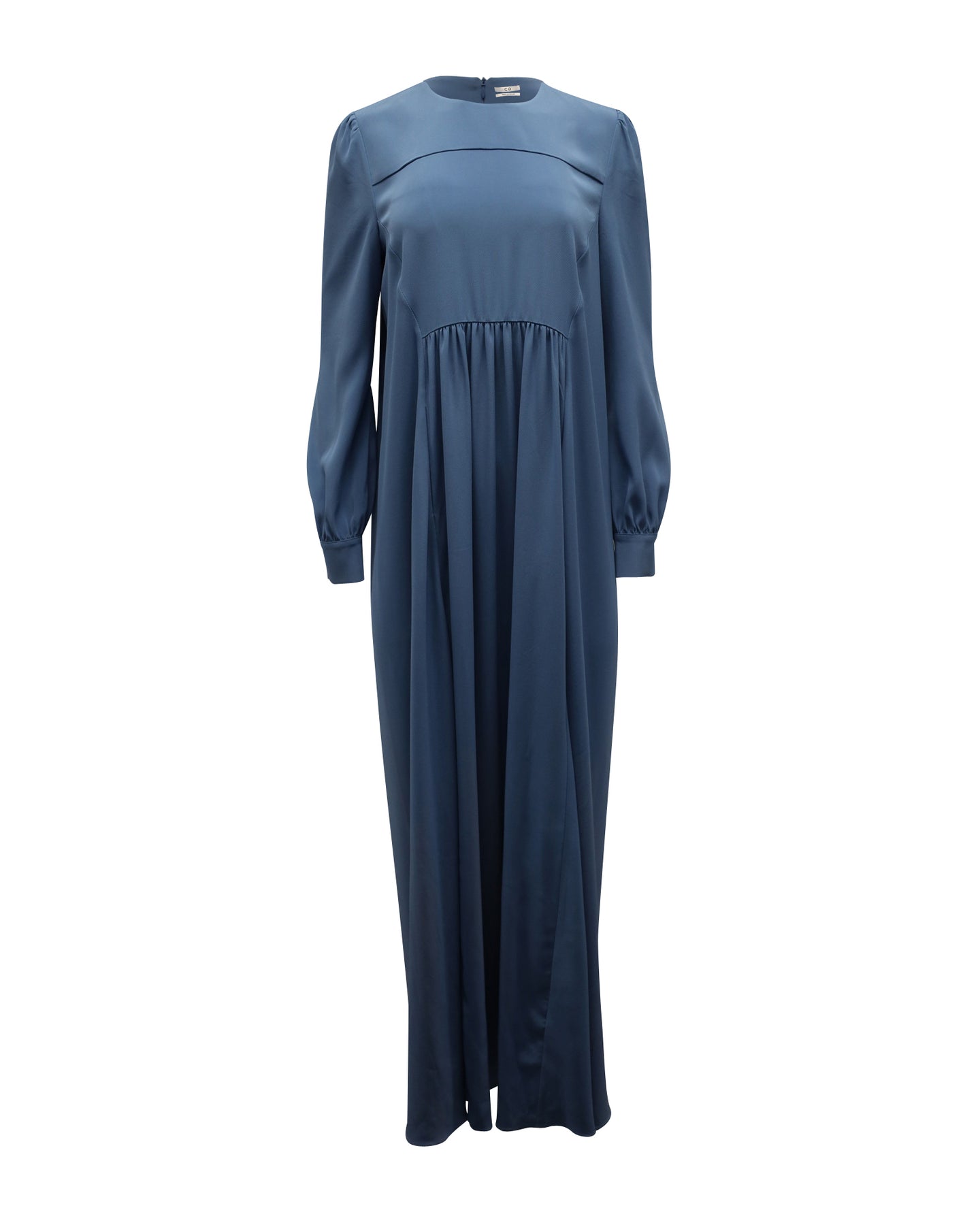 Kleid mit langen Ärmeln in Blau Triacetat
