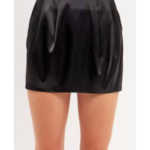 Satin Minirock in schwarz