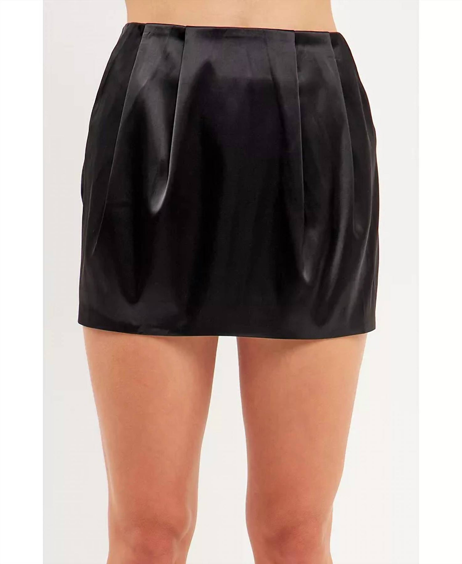 Minirock aus Satin in Schwarz
