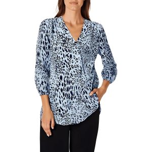 Tierdruck Chiffon Tunika oben