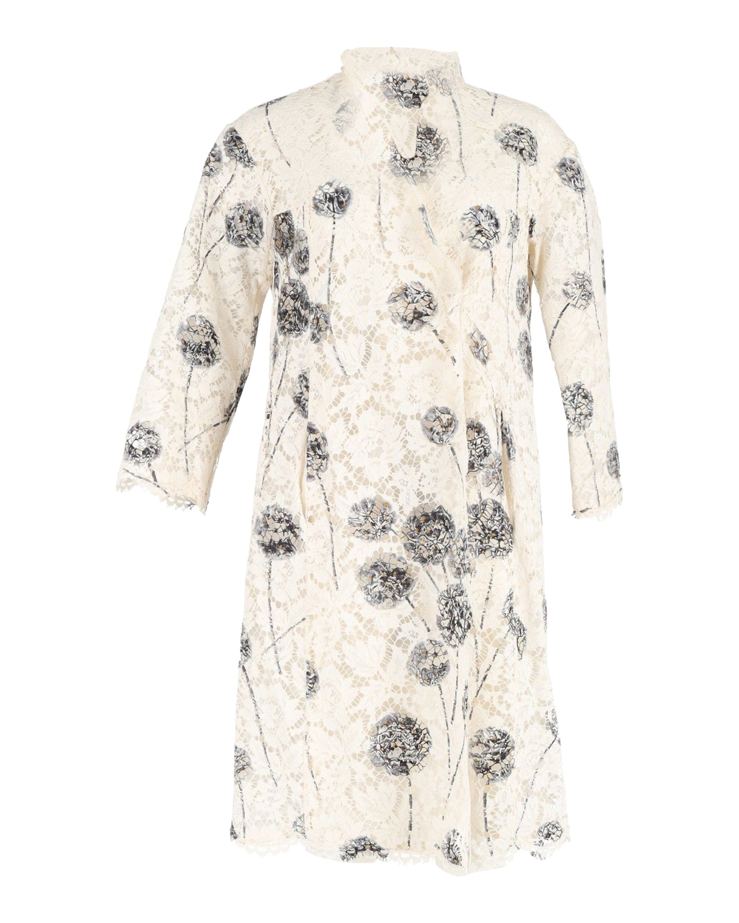 Valentino Garavani Mit Blumenmuster Spitze Mantel aus weißer Baumwolle