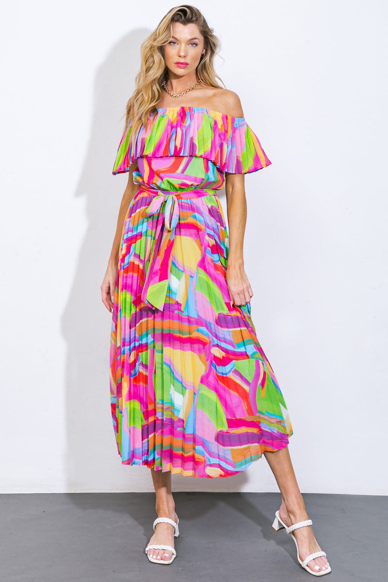 BLOSSOM BOULEVARD gewebt MIDI Kleid