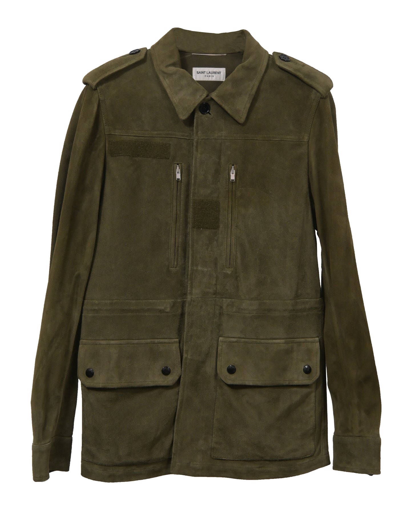 Saint Laurent Jacke aus grünem Wildleder
