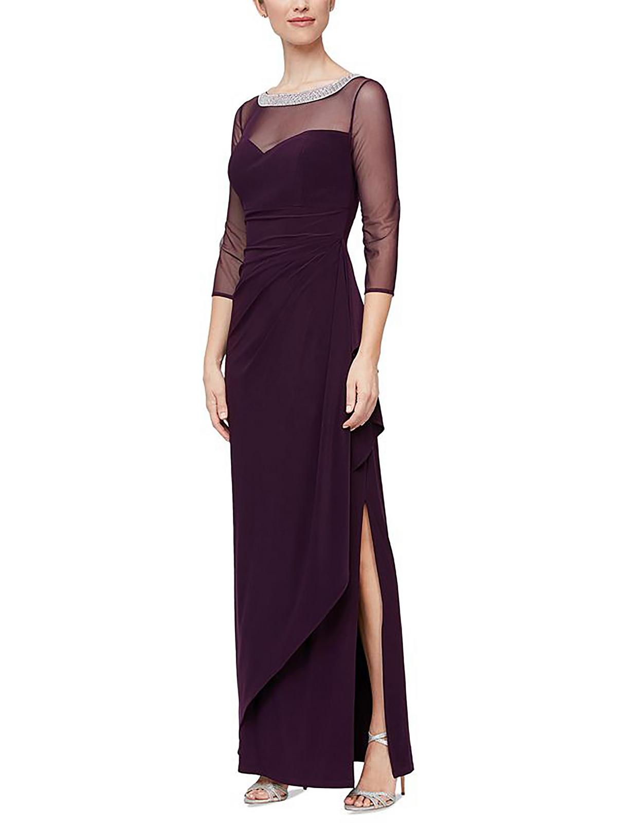 Damen Strass Midi Abendkleid