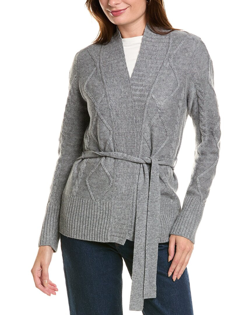 Forte Kaschmir Strickjacke mit Gürtel aus Wolle & Kaschmir-Blend