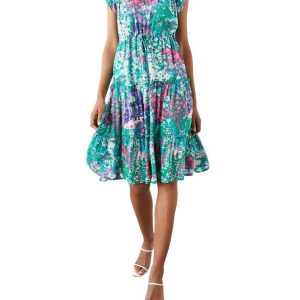 Juni Kleid in Gardenia mit Blumenmuster
