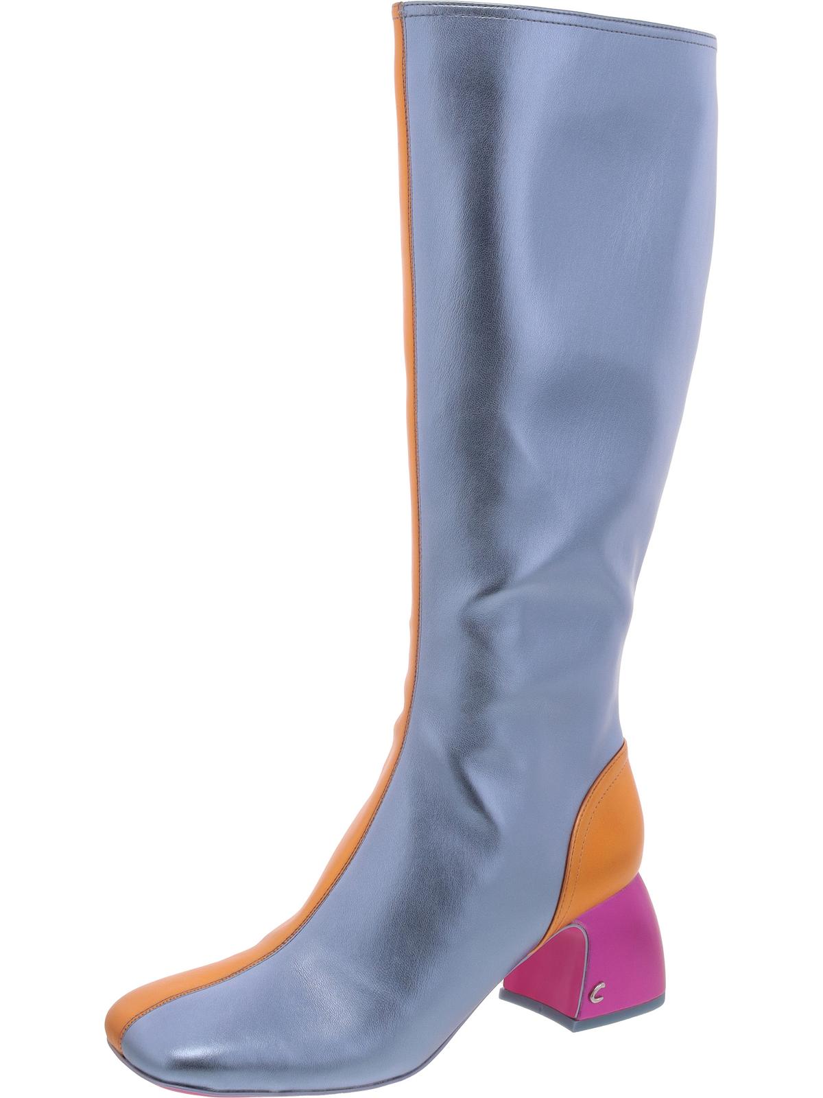Olympia Damen Imitat Block Absatz Knöchelhohe Stiefel