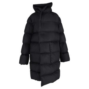 Rick Owens Kapuzenpuffer Mantel aus schwarzem Nylon 7748653023292