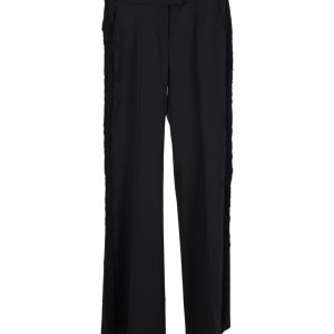 Stella McCartney Fringed Hose aus schwarzer Wolle