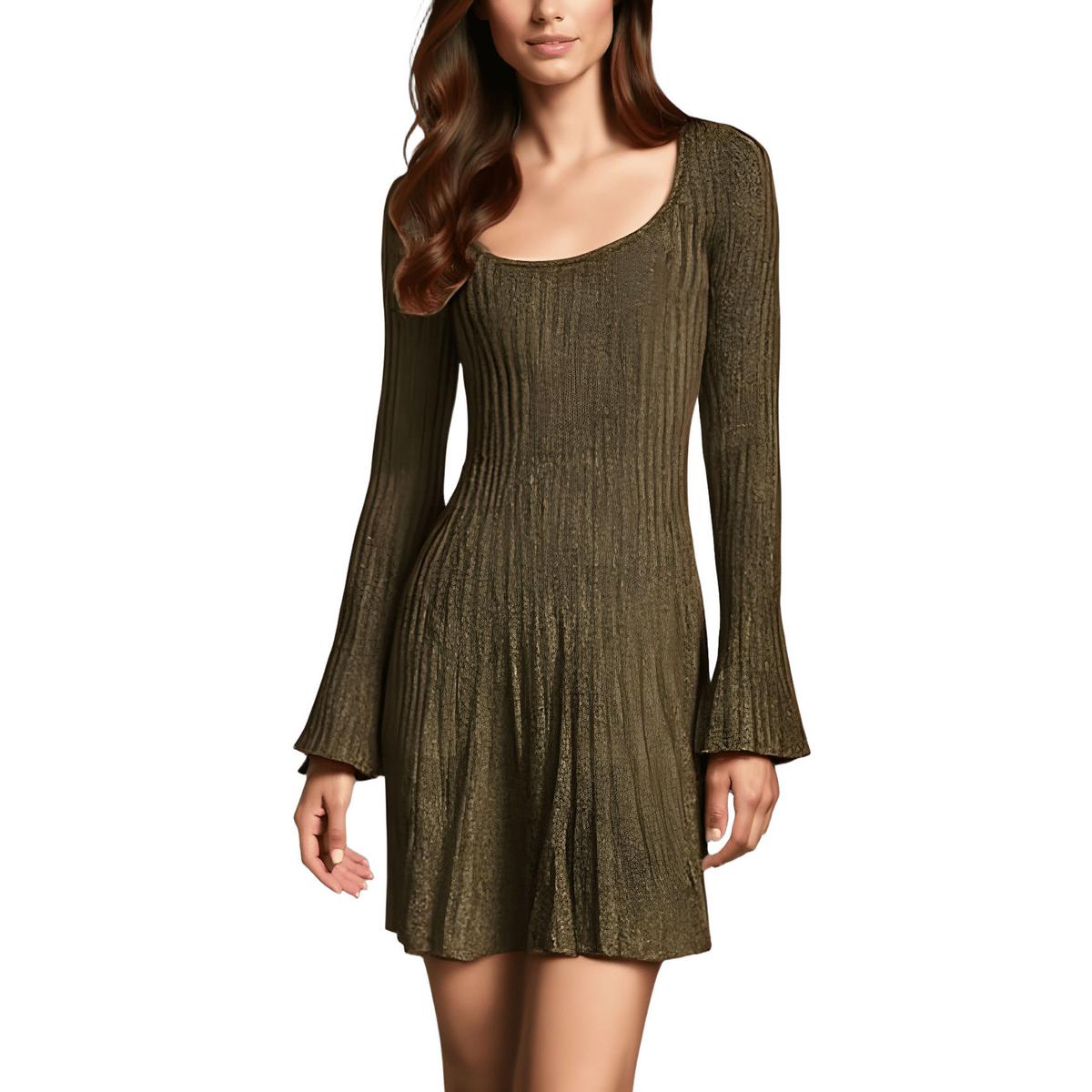 Raquel Metallic Mini Sweaterkleid