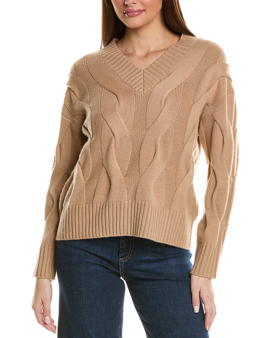 Hannah Rose Pullover aus Wolle & Kaschmir mit breitem Kabel