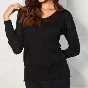 Lightweight V-Ausschnitt Stern oben in schwarz