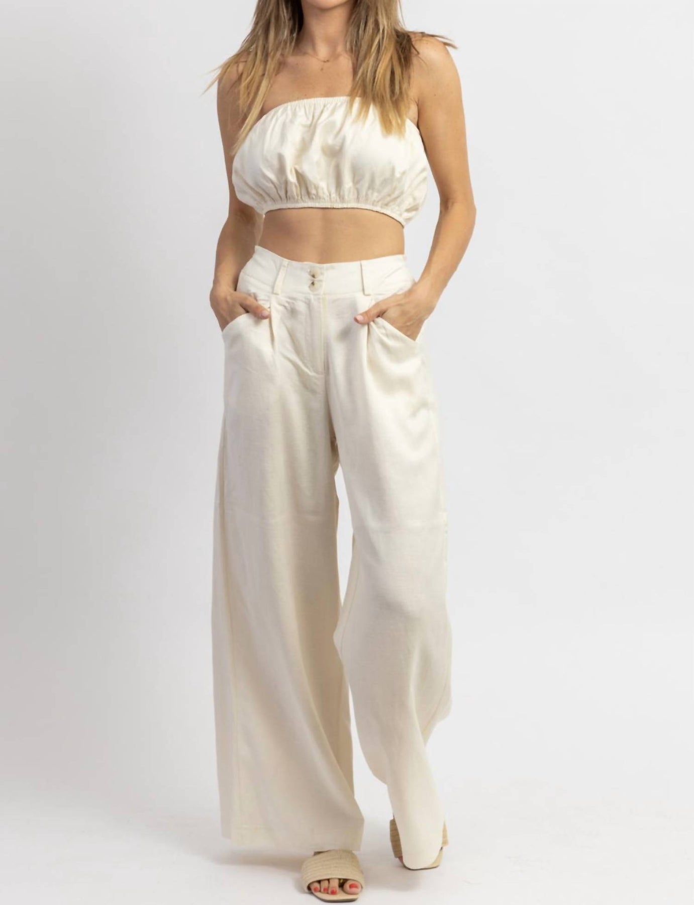 Lassen Sie uns Bounce Bubble Top Set in Creme
