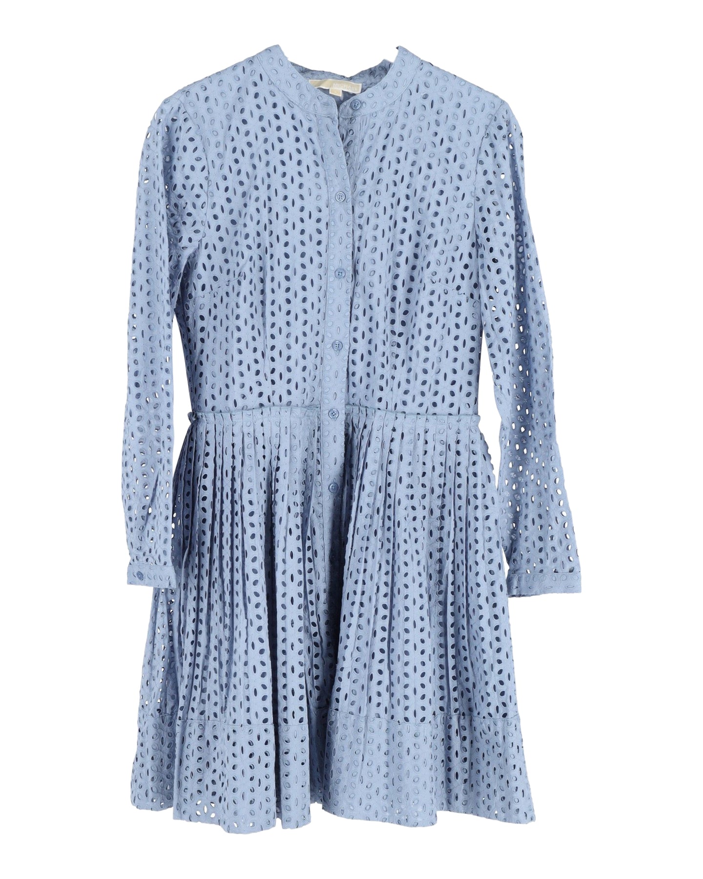 Michael Michael Kors Daisy Eyelet Minikleid aus hellblauer Baumwolle
