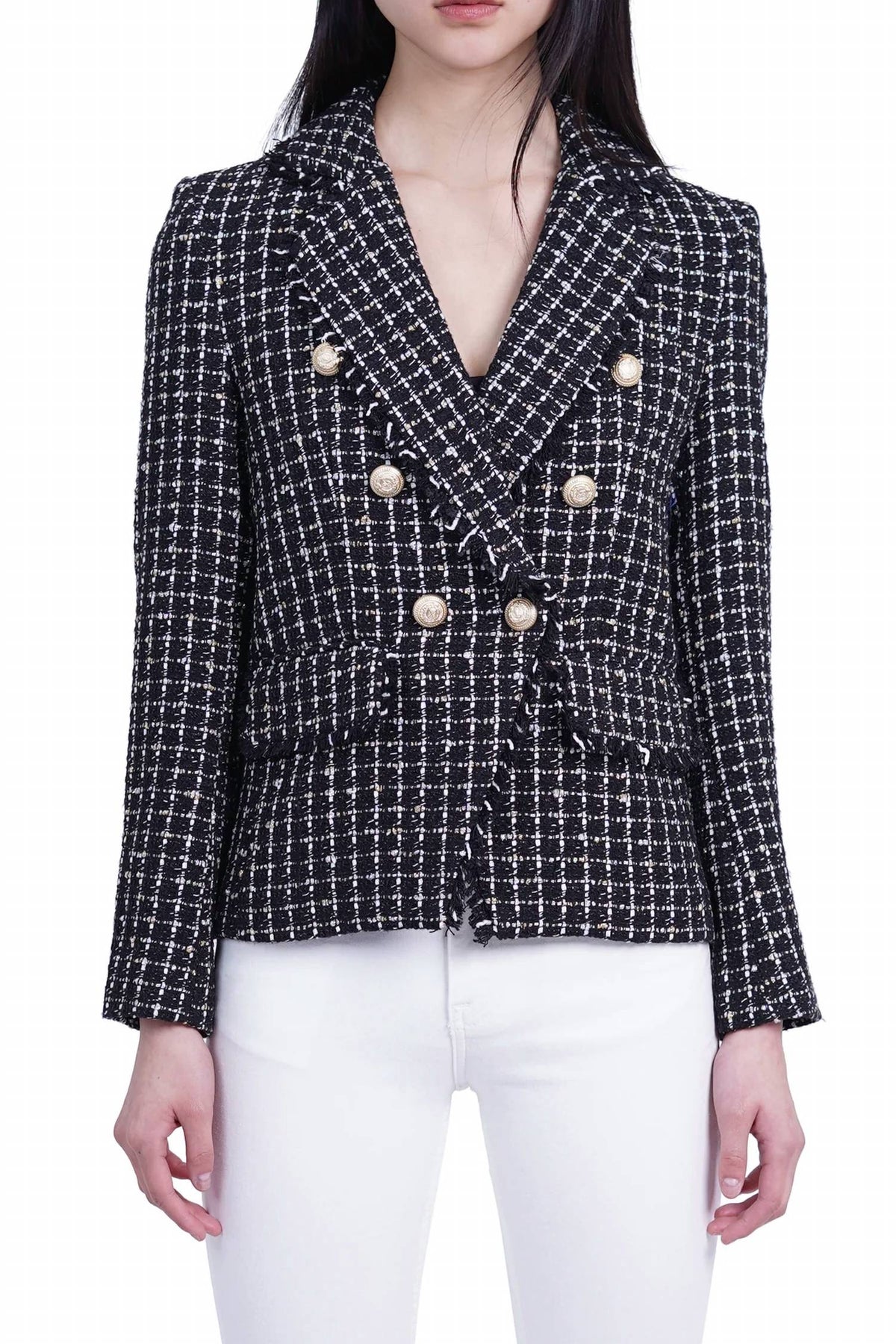 Angie Tweed Blazer in Schwarz