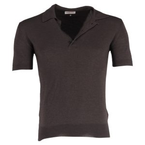Valentino Garavani Knitted Poloshirt in braunem Kaschmir