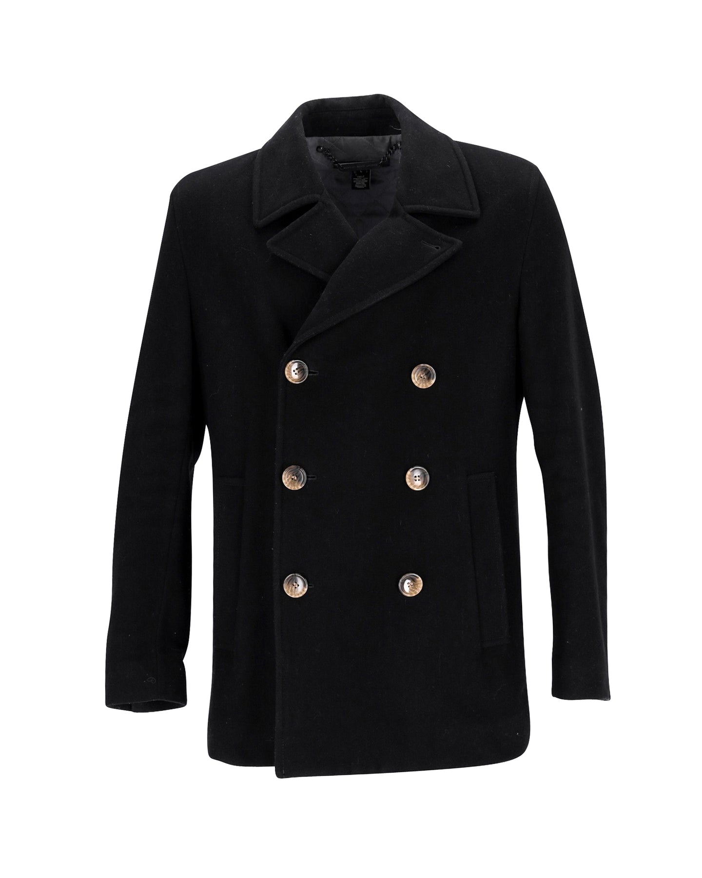 Marc von Marc Jacobs Zweireihiger Mantel aus schwarzer Wolle