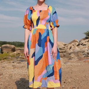 Tropical Love Smocked Midikleid