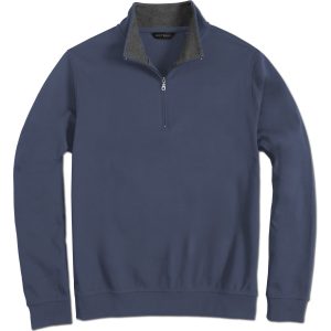 pima interlock zip spot, indigo