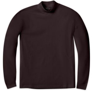 Pima Mock Turtleneck, dunkle Schokolade