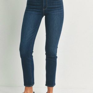 Corie Mid Rise schlanke gerade Jeans in dunkel waschen