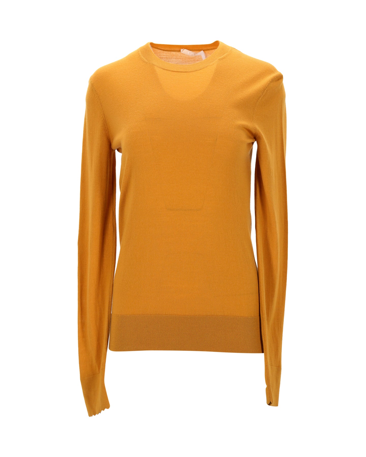Chloe Pullover mit Rundhalsausschnitt aus Senfgelber Wolle