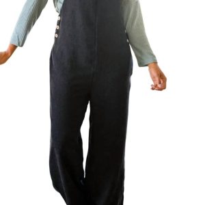 More Than Friends Corduroy Jumpsuit in schwarz