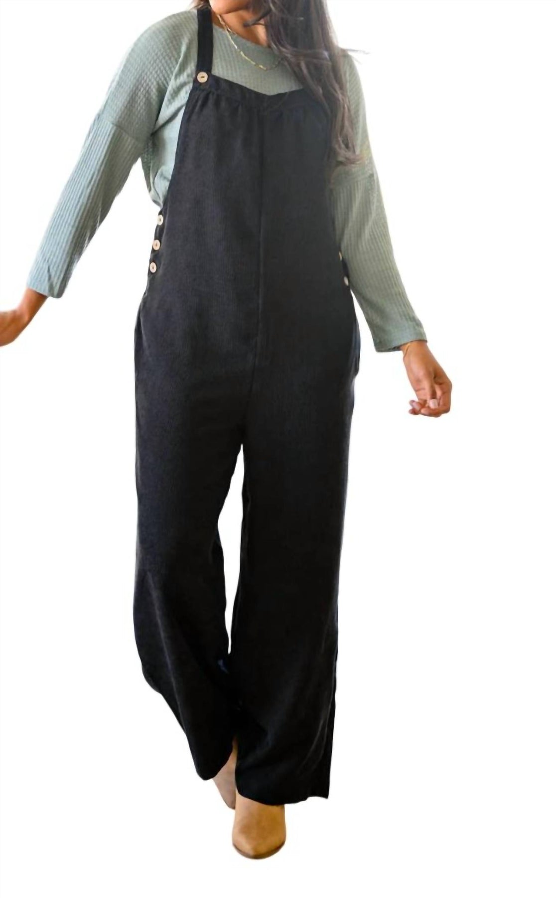 Mehr als Freunde Cord-Jumpsuit in Schwarz