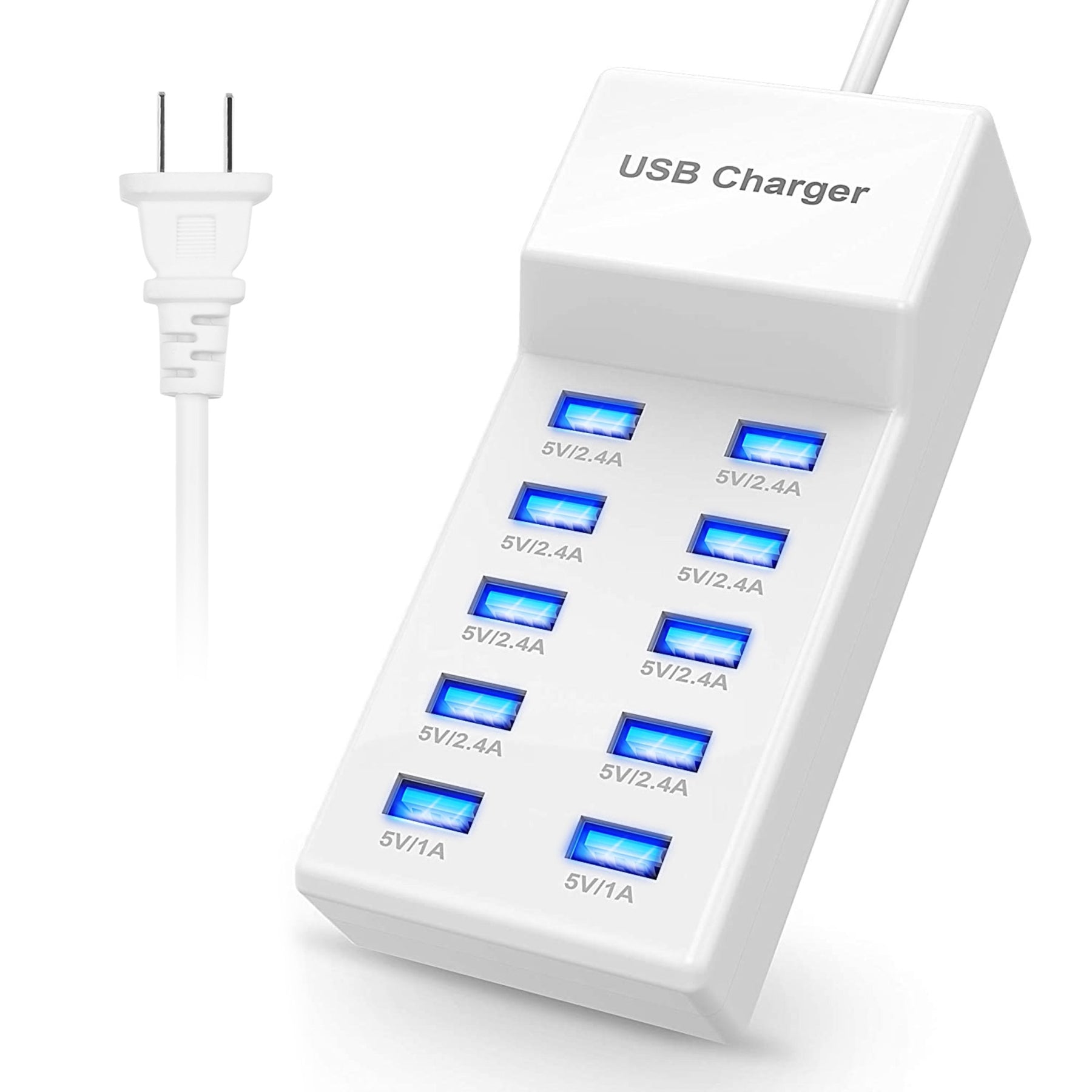 10-Port USB Lade-Hub: Schnelllade-Netzteil für Telefon & Tablet