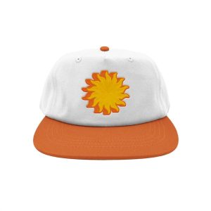 Herren Sonnenschatten zwei Ton Snapback Hut in Knochen / Orange