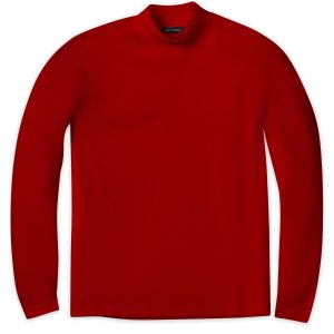 Pima Mock Turtleneck, dunkle Kirsche
