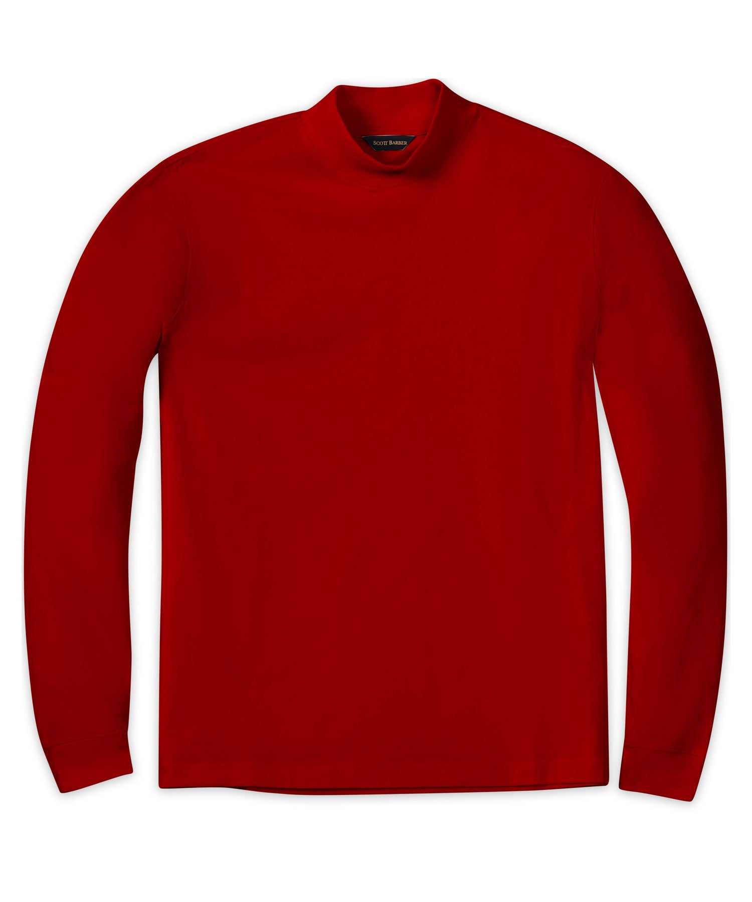 Pima Mock Rollkragenpullover, Dunkelkirsche