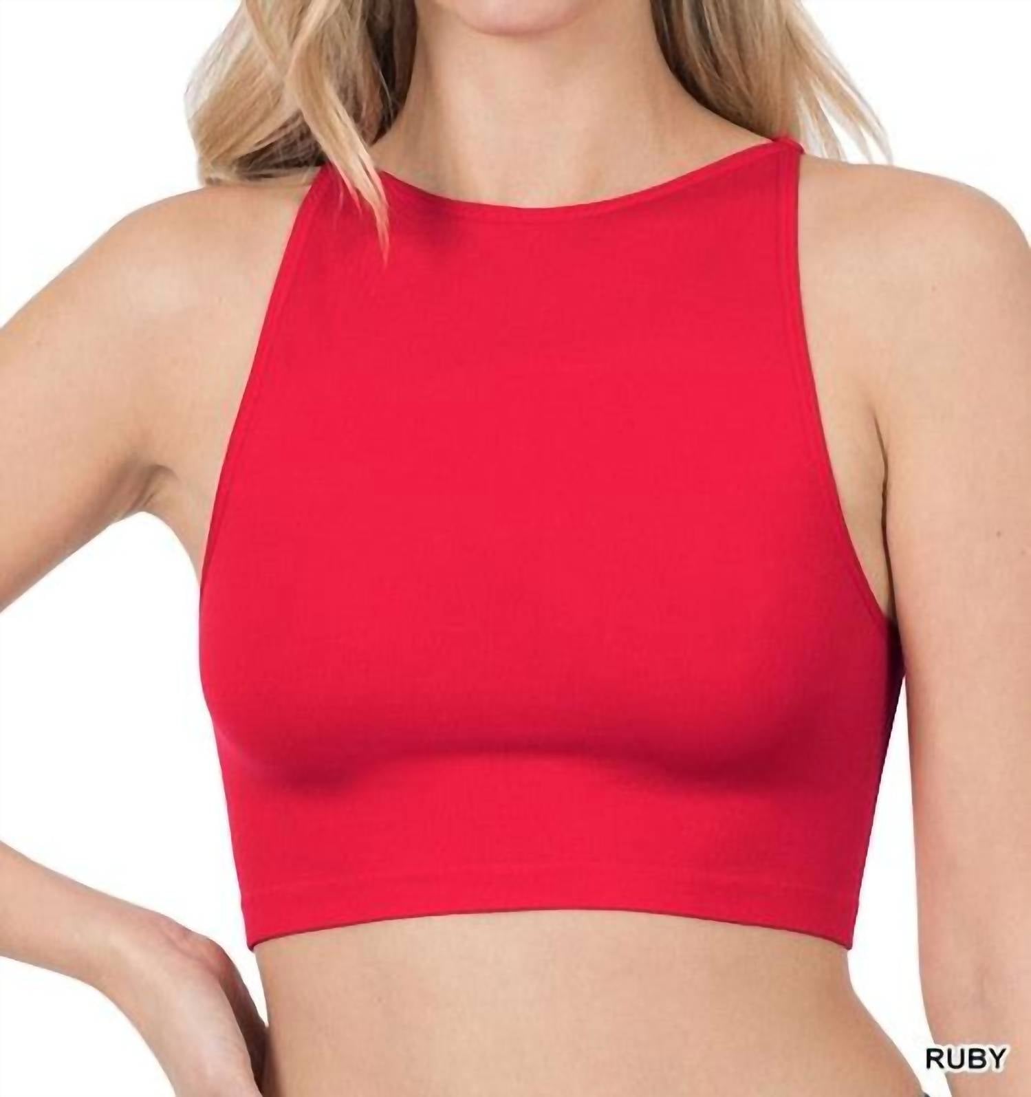 Nahtlose Crop Top Bralette in Rubin