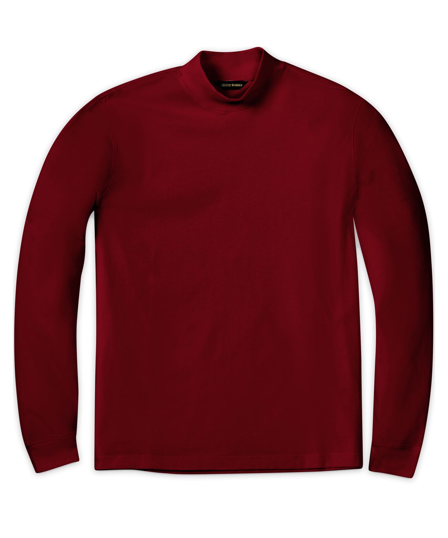 Pima Mock Rollkragenpullover, Burgund
