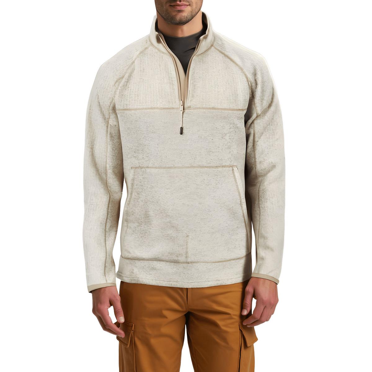 Fleece Mock Rollkragenpullover mit Reißverschluss