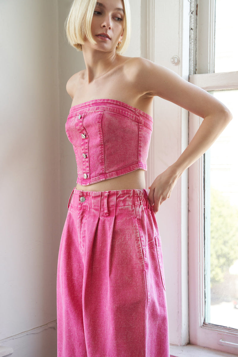 SOZIALE HOUR Denim TUBE TOP