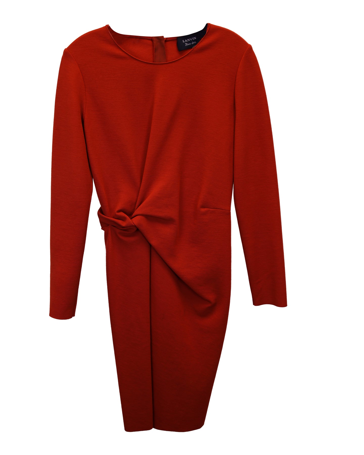 Lanvin Jersey Twist Kleid aus Wolle in Orange