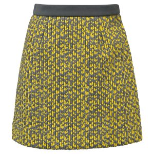 Balenciaga A-Linie Strick Minirock aus gelbem Polyester